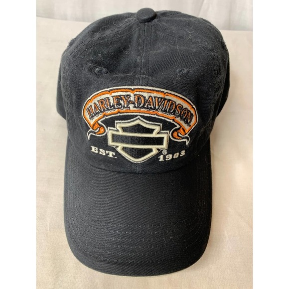 Harley-Davidson Other - Harley Davidson Embroidered Logo Adjustable Strap Back Hat Cap Black  *
